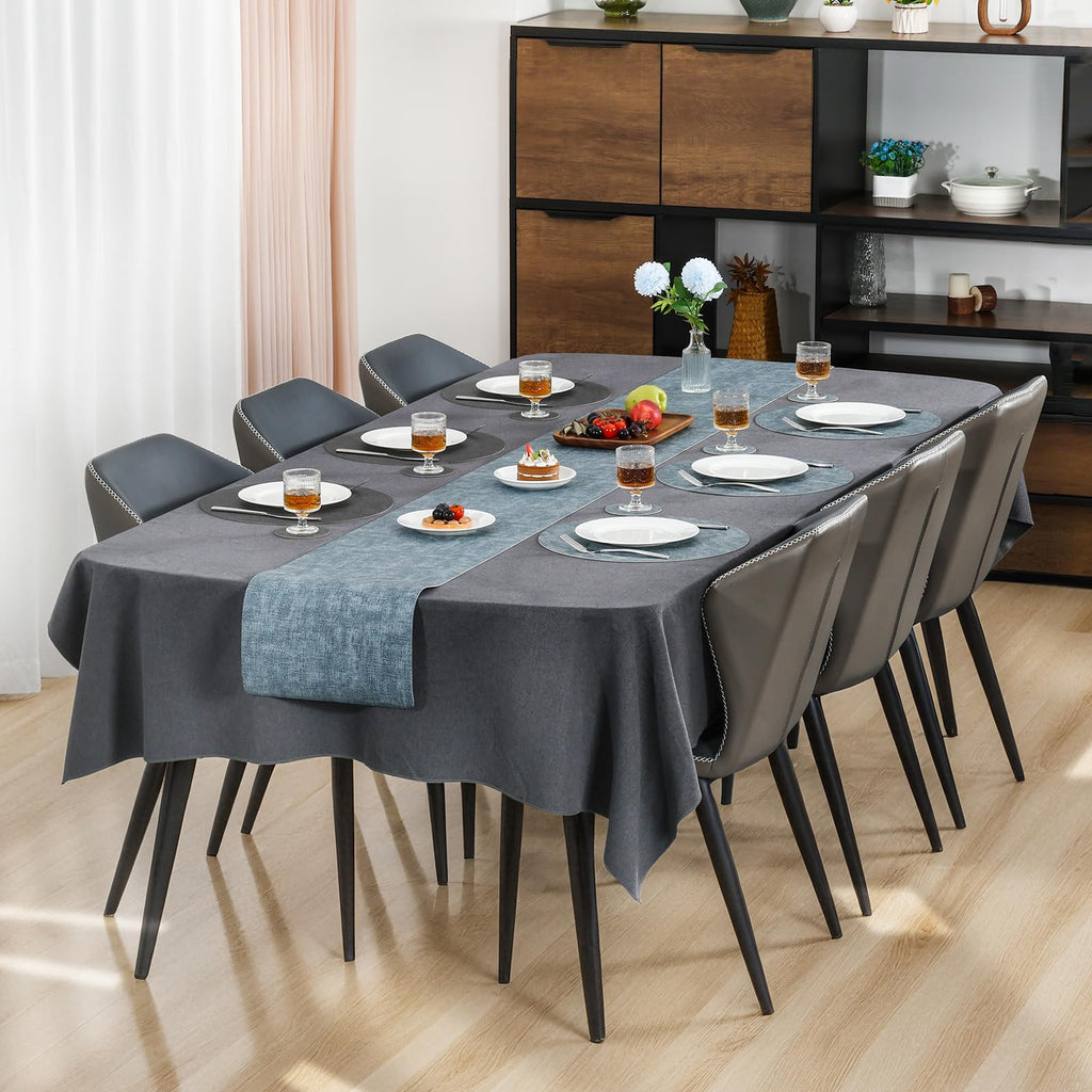 WhereHike Sets de table ronds de 14,9 po, Tapis de table double face en similicuir résistants à la chaleur, Sets de table protecteurs imperméables, résistants à l'huile et lavables, Vinyle essuyable pour utilisation intérieure et extérieure, 6 pièces