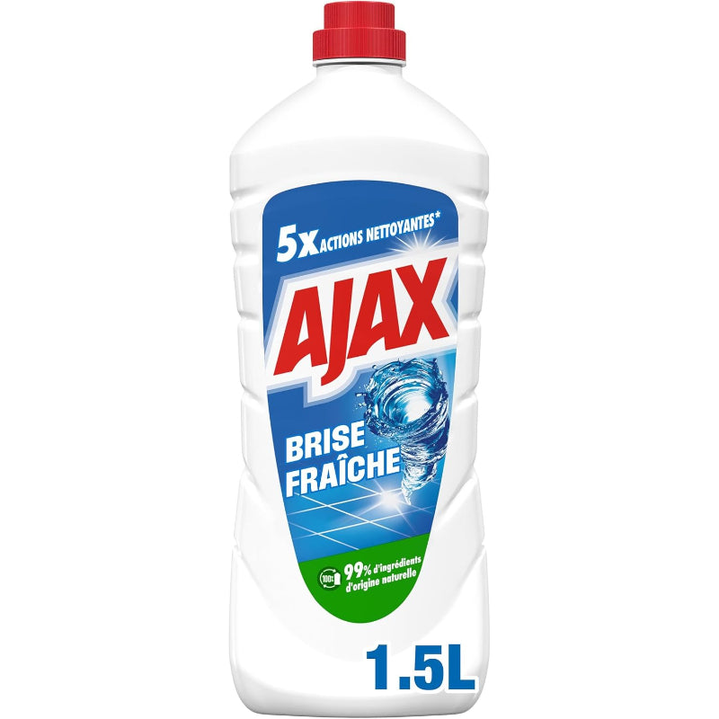 AJAX Nettoyant multi-usages 5 actions nettoyantes efficace à l'eau froide Brise Fraîche 1,5 L