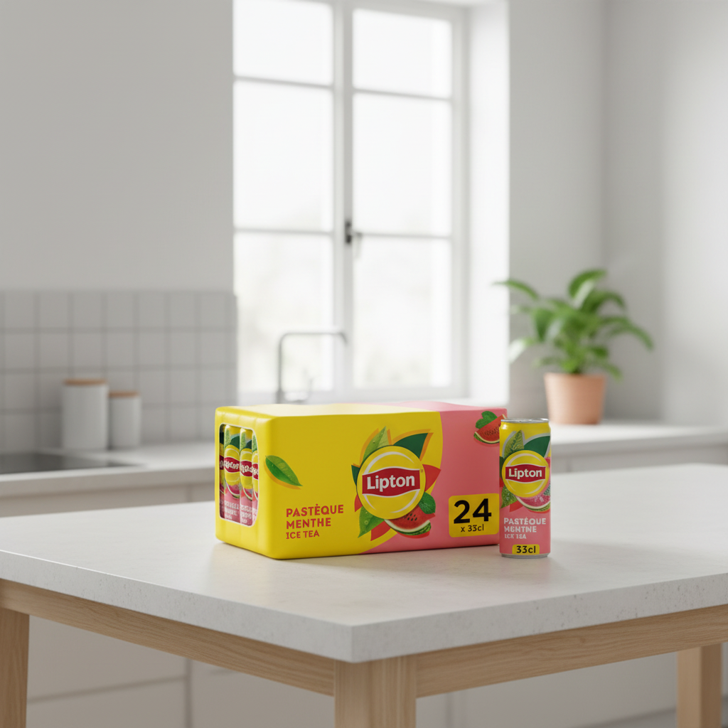 Lipton Thé glacé Pastèque menthe, pack de 24 x 33 cl