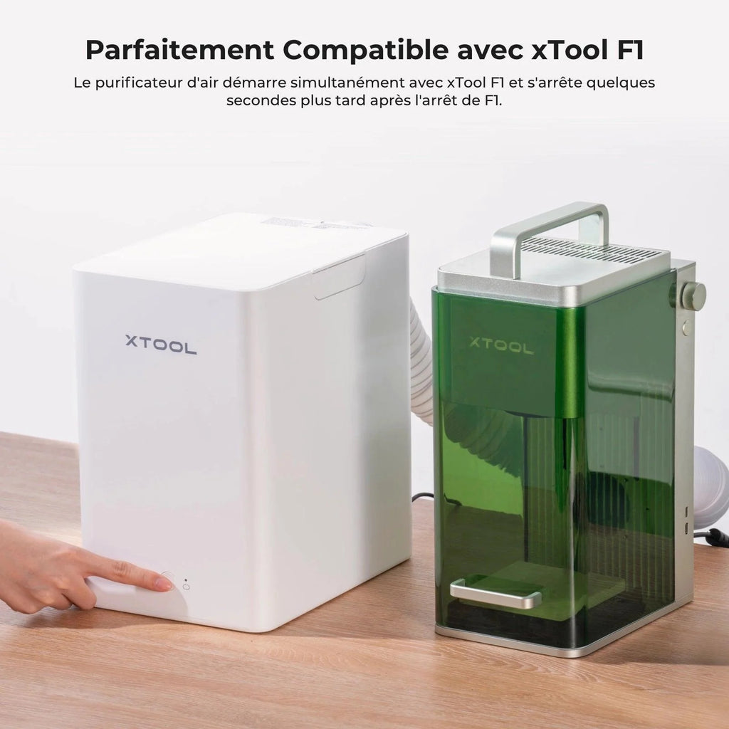 Purificateur d'air de bureau xTool F2, extracteur de fumée avec filtration à 3 niveaux, HEPA portable, pour graveur laser xTool F2 uniquement
