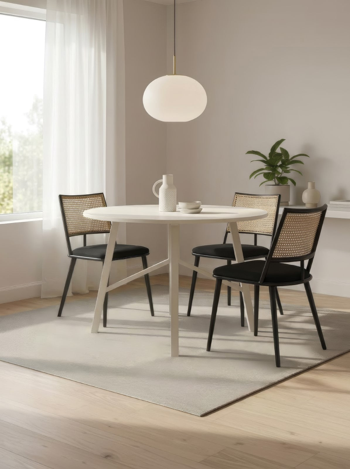 Eluru 81A Table à manger – D. 100 cm x H. 76 cm
