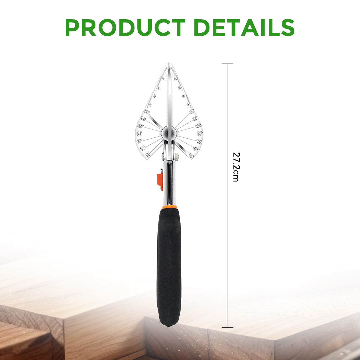 GARTOL Cisaille à onglets allongée multifonction multi-angle, pour vinyle, moulures et garnitures en bois, réglable de 45 à 135 degrés, avec lames de rechange