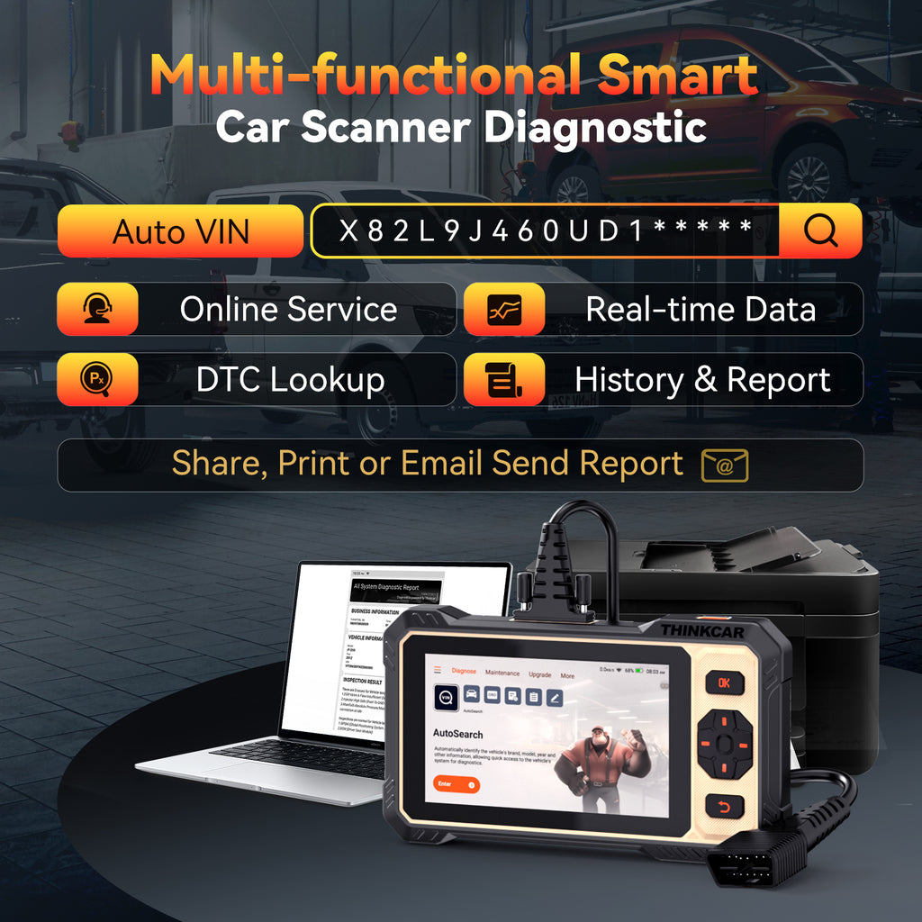 THINKCAR ThinkScan 662 Outil de diagnostic OBD2 avec 12 fonctions de réinitialisation + diagnostic 4 systèmes ECM/TCM/SRS/ABS, test actif, protocole CAN-FD et mises à jour gratuites