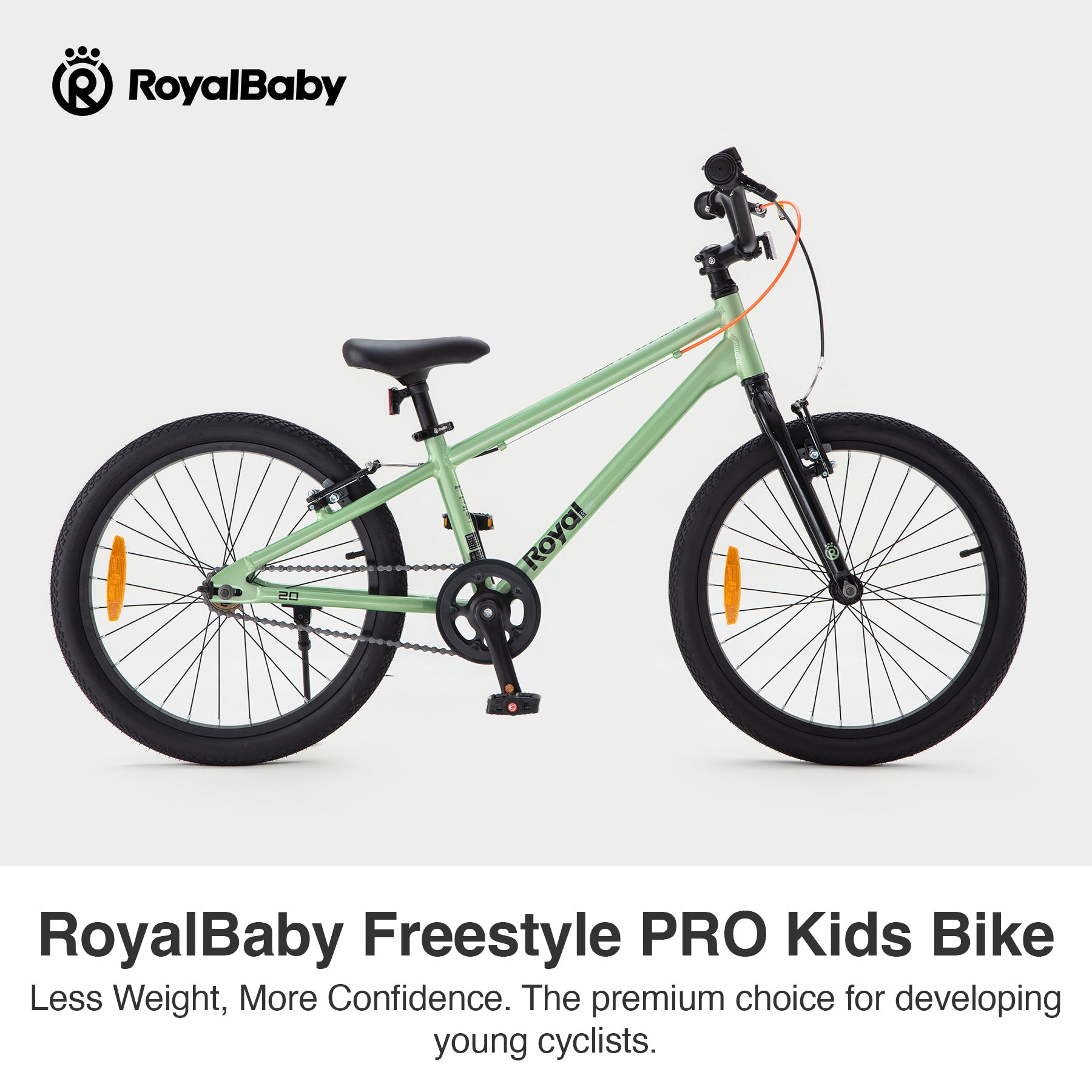 RoyalBaby+ Vélo pour enfants+ Aluminium Freestyle PRO+ 20 pouces Vert, Poids net 7,4 kg