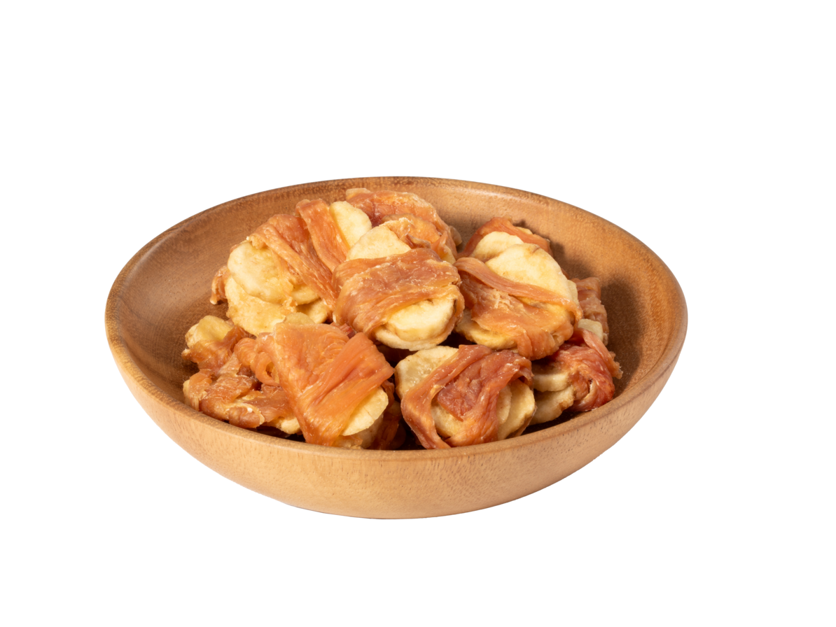 MeatyWay Nourriture pour chiens au poulet et à la banane, 100 g, adaptée à tous les stades de vie, formule sans céréales, sans additifs artificiels, agents de charge ni conservateurs