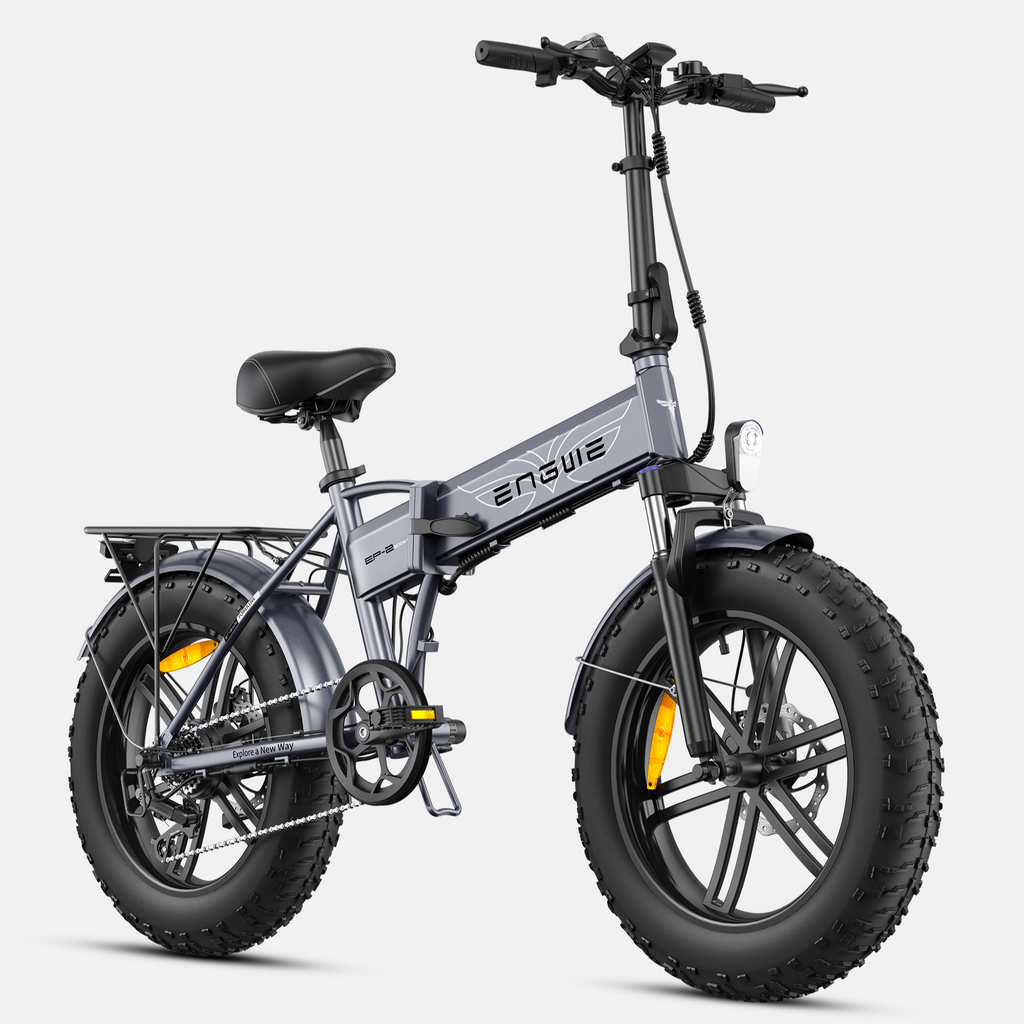 ENGWE EP-2 Boost Vélo électrique pliable avec batterie amovible 48 V 13 Ah, autonomie 120 km, pneus 50,8 x 10,2 cm, 7 vitesses, tous terrains - Gris
