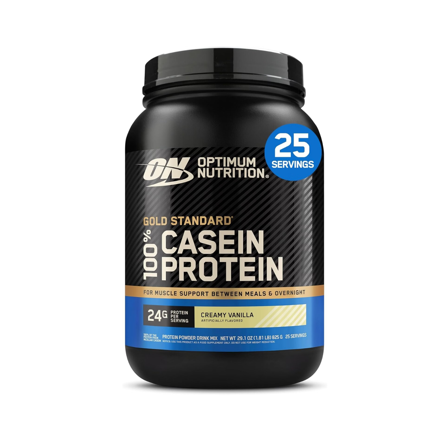 Optimum Nutrition Gold Standard 100 % Caséine, Vanille onctueuse 1,82 kg (55 portions)