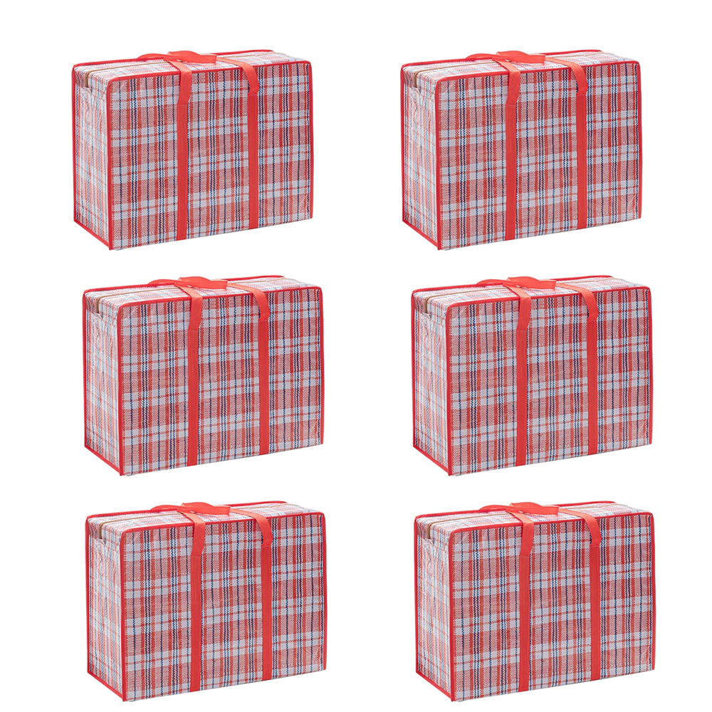 WhereHike Lot de 6 sacs de rangement pratiques pour couettes en duvet, gain de place, utilisables pour ranger vêtements et linge de lit, 68 x 50 x 24 cm, Rouge