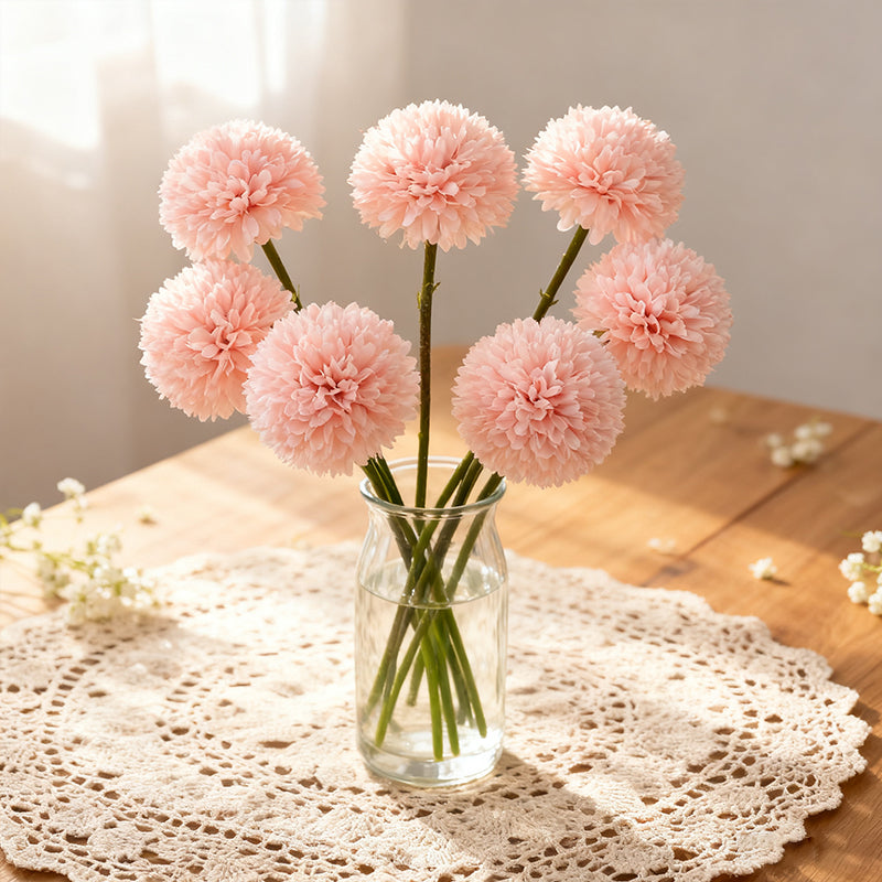 Wei's moment 6 pcs fleurs artificielles décoration de vase de mariée hortensia artificiel rose charnu