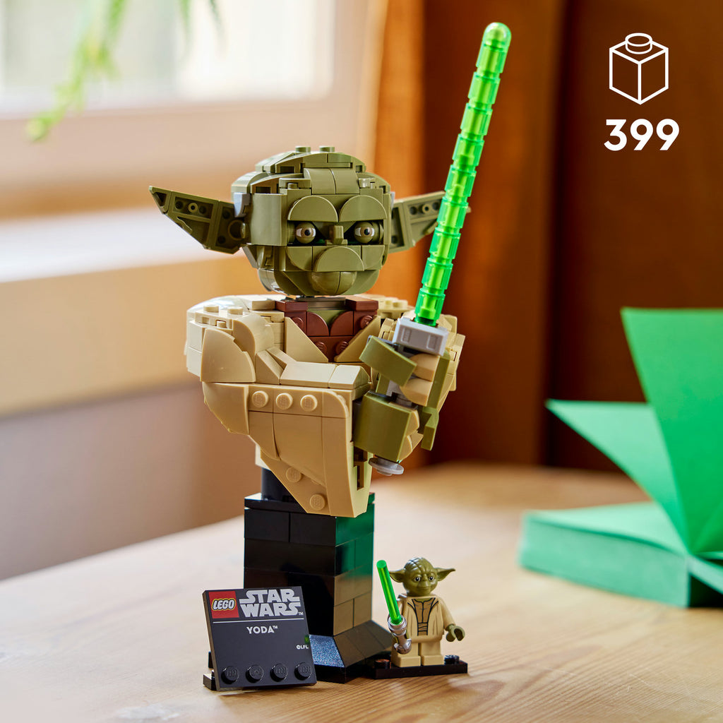 LEGO Star Wars Buste de Yoda 75438 Set de Construction pour Adultes avec Accessoire de Présentation de Sabre Laser (399 Pièces)