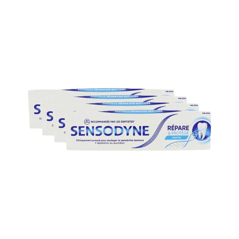 SENSODYNE Dentifrice Repair & Protect Menthe Fraîche 75 ml - Lot de 4 (4 x 75 ml = 4 tubes)