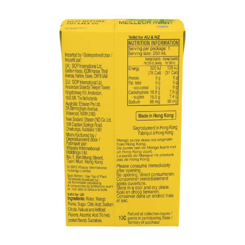 Vitasoy Boisson à la mangue - 6 x 250 ml