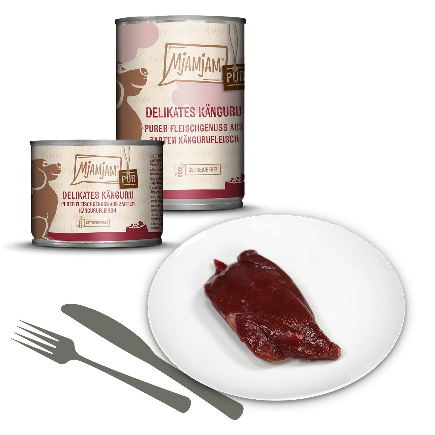 [Peut être servi frais pour l'été] MjAMJAM Nourriture humide pure pour chien kangourou - 400 g x 6