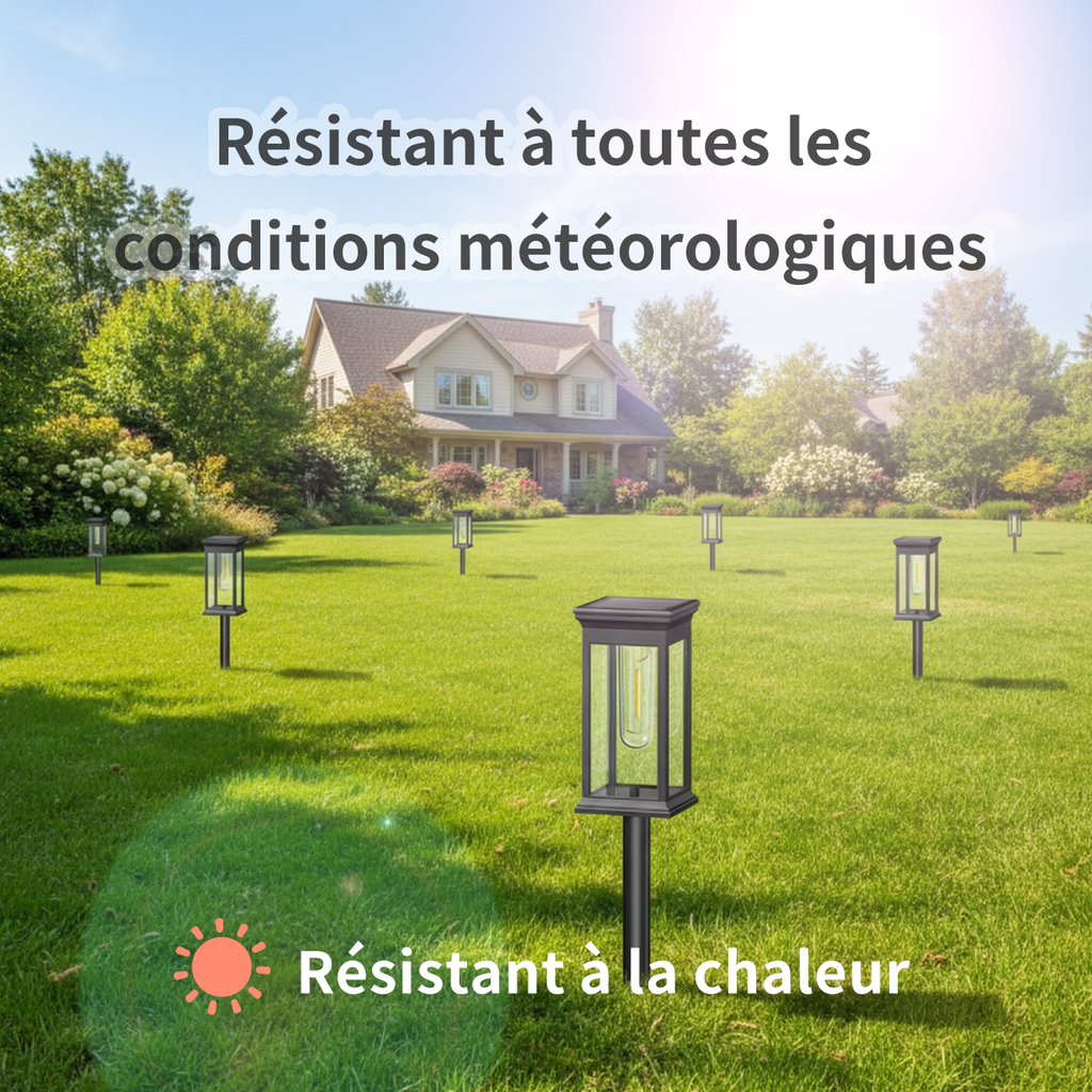 VIVREAL Lot de 4 piquets de terre carrés transparents à filament de tungstène, Promotion du Nouvel An, Meilleures idées cadeaux