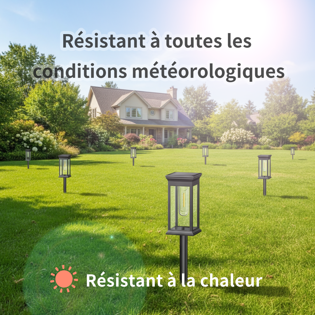 VIVREAL Lot de 4 piquets de terre carrés transparents à filament de tungstène, Promotion du Nouvel An, Meilleures idées cadeaux
