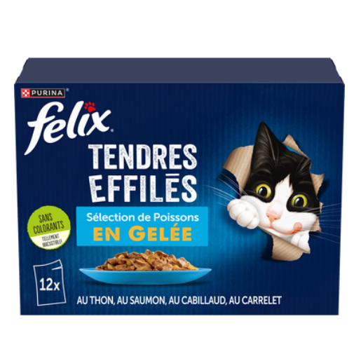 Felix Filets de poisson en gelée Sélection de poissons Aliment pour chat - 12 x 85 g