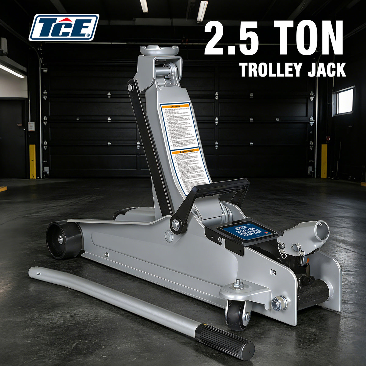TCE Cric Hydraulique Horizontal Profil Ultra Bas 2,5t 85-380mm Structure en Acier Robuste en 1494 Certifié CE pour Changement de Pneu d'Urgence Adapté aux Voitures de Sport Voitures de