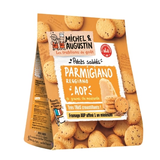 MICHEL ET AUGUSTIN Sablés Apéritifs au Parmesan et à la Moutarde 100g