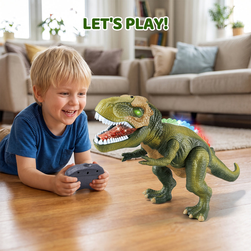 Jouet robot dinosaure, adapté aux garçons de 3 ans et plus, T-Rex géant avec lumières et rugissements réalistes, jouet électronique pour enfants marchant et dansant à télécommande