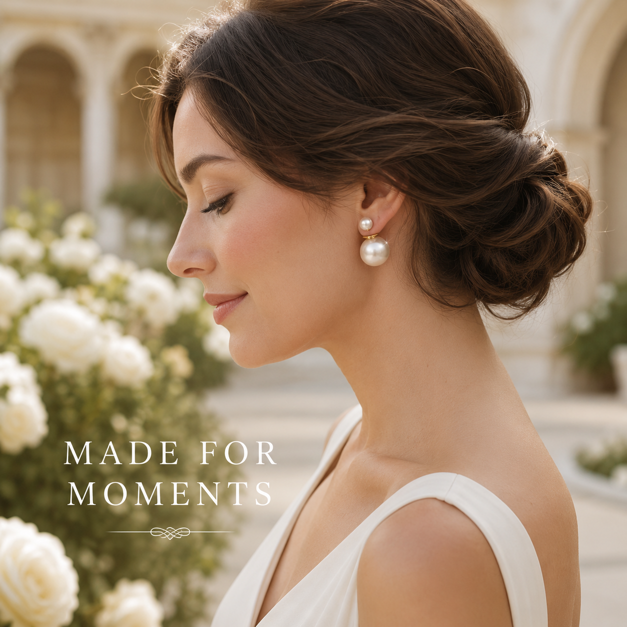 VoxorAI Boucles d'oreilles australiennes classiques à double perle blanche style double, puces d'oreilles, boucles d'oreilles pendantes, bijou de luxe haut de gamme