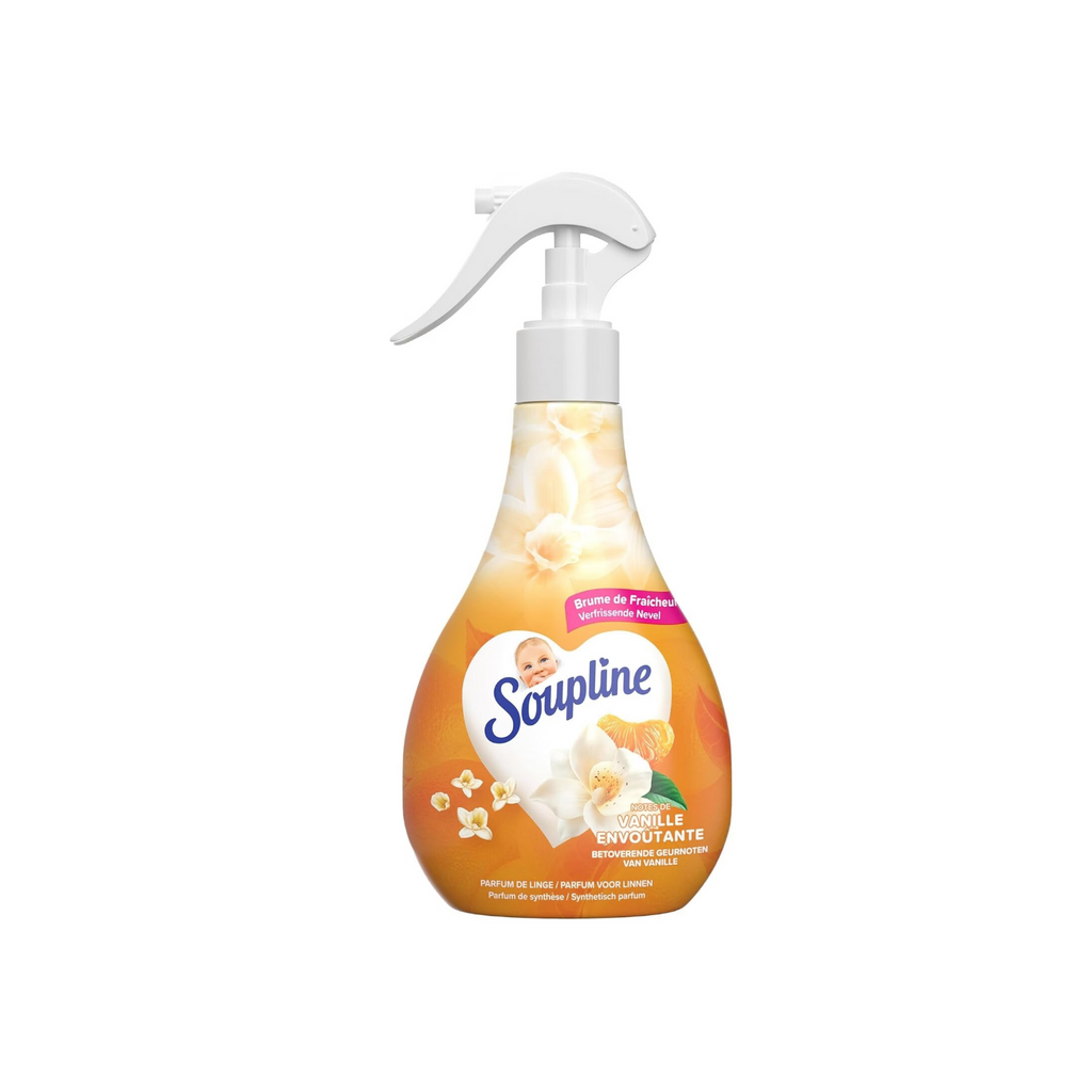 Soupline Brume de Fraîcheur Textile Vanille, Rafraîchissement Instantané entre les Lavages, 300 ml