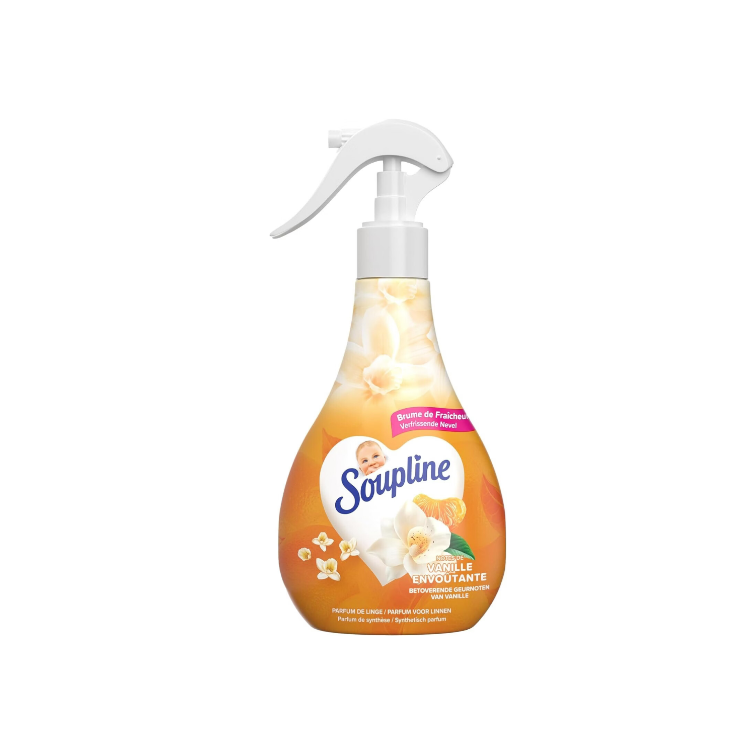 Soupline Brume de Fraîcheur Textile Vanille, Rafraîchissement Instantané entre les Lavages, 300 ml