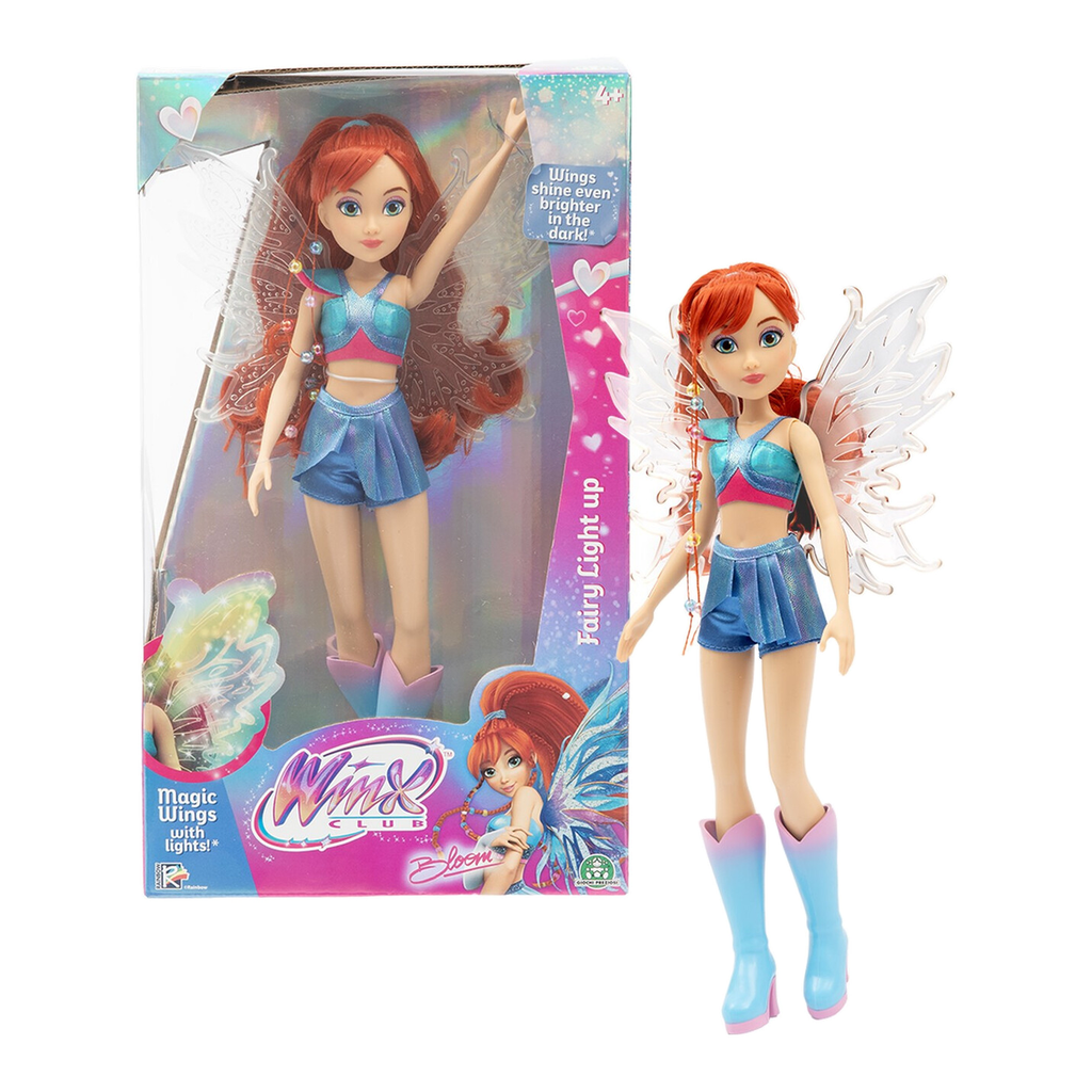Winx Club Poupée articulée Winx avec ailes lumineuses, 26 cm, Modèle Bloom, 3 ans et plus, WNX781