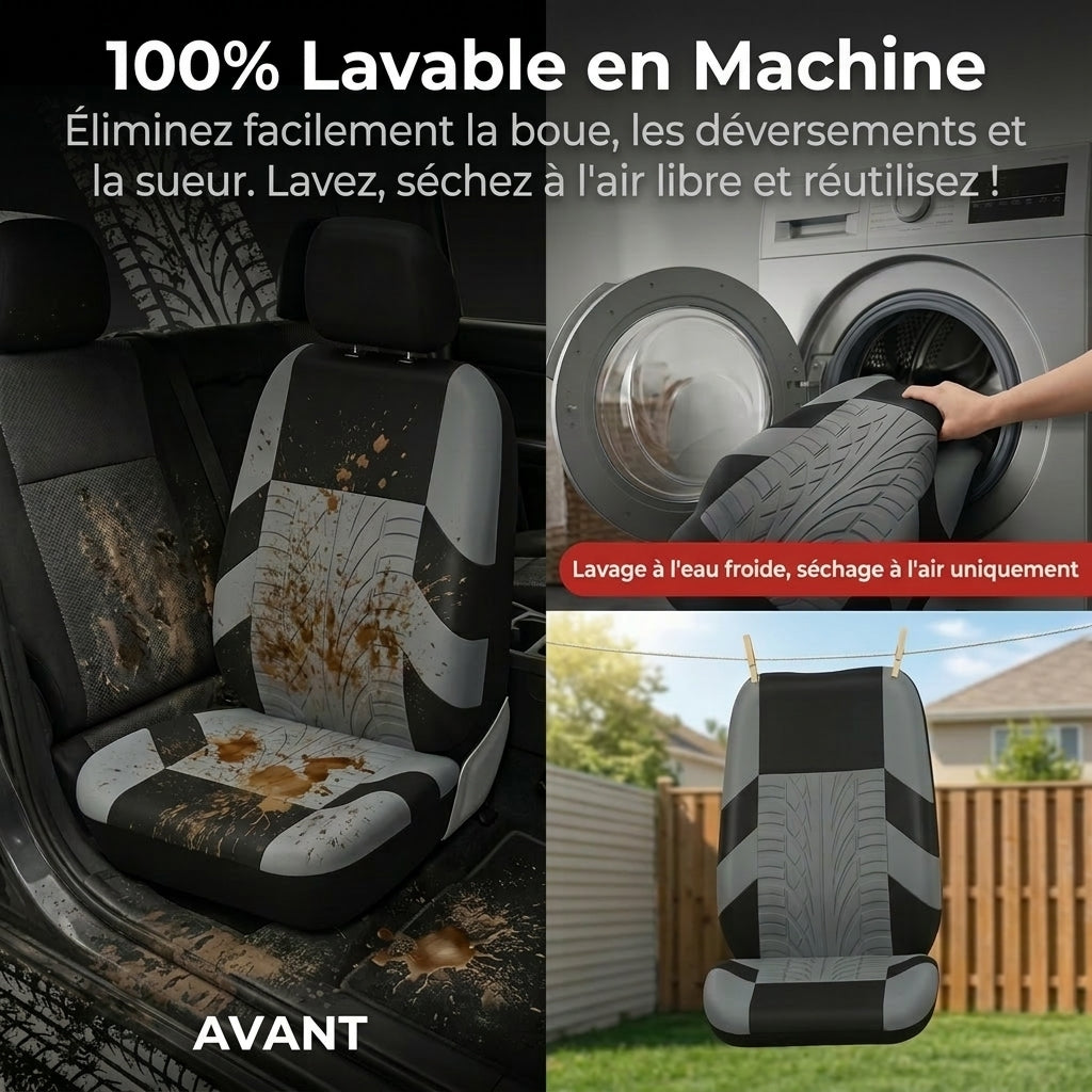 Porbi Y33376-5 Lot de housses de siège auto Gris