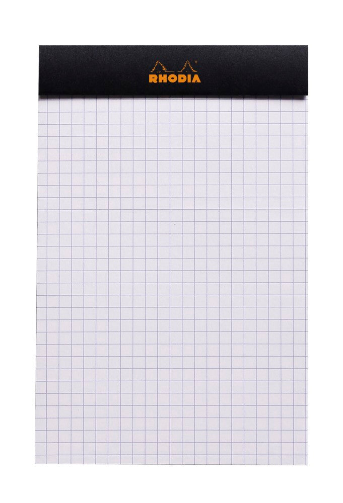CLAIREFONTAINE Bloc agrafé Rhodia BLACK N°14 11x17 cm 80 feuillets petits carreaux 5x5 80 g
