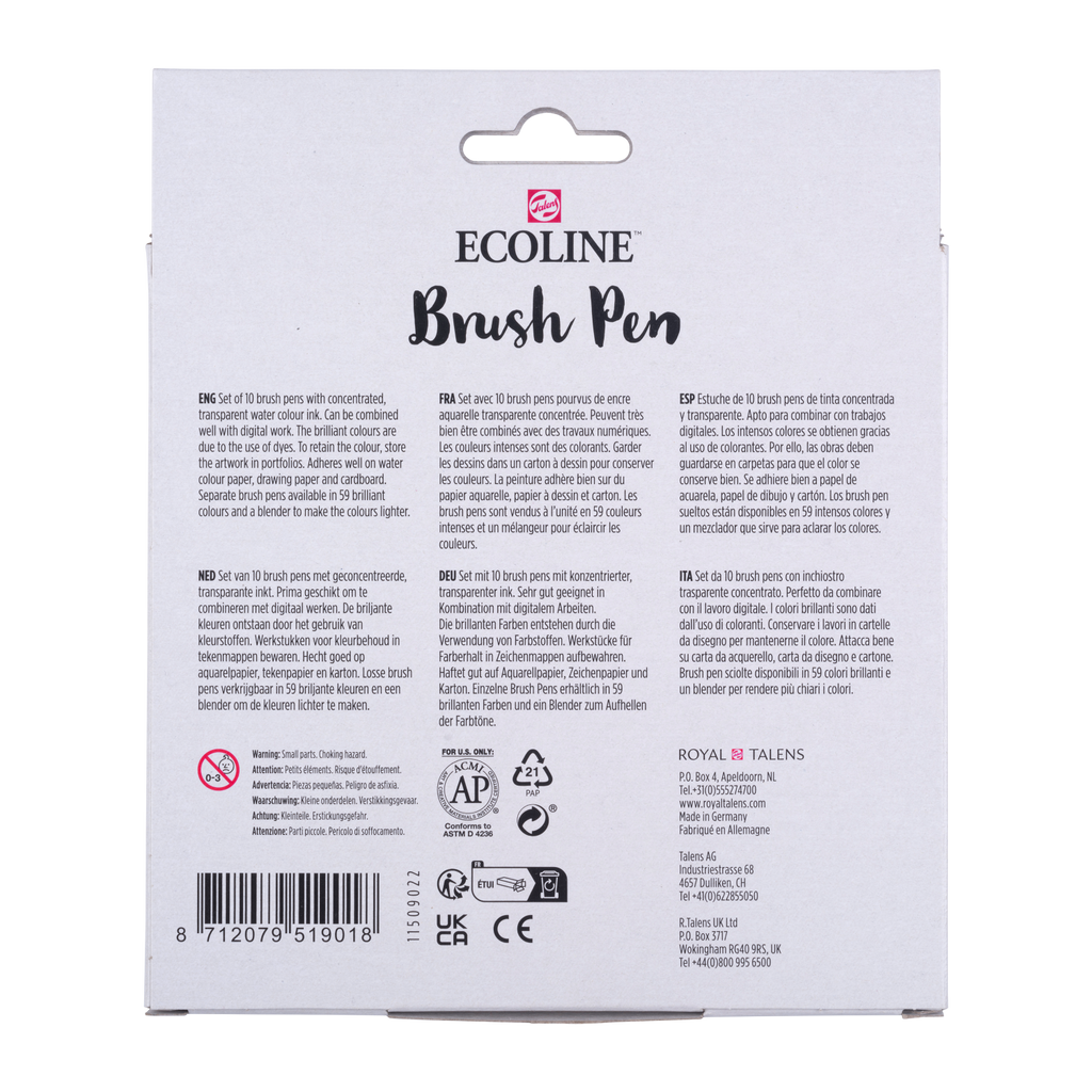 Ecoline Brush Pen set Primaire | 10 couleurs