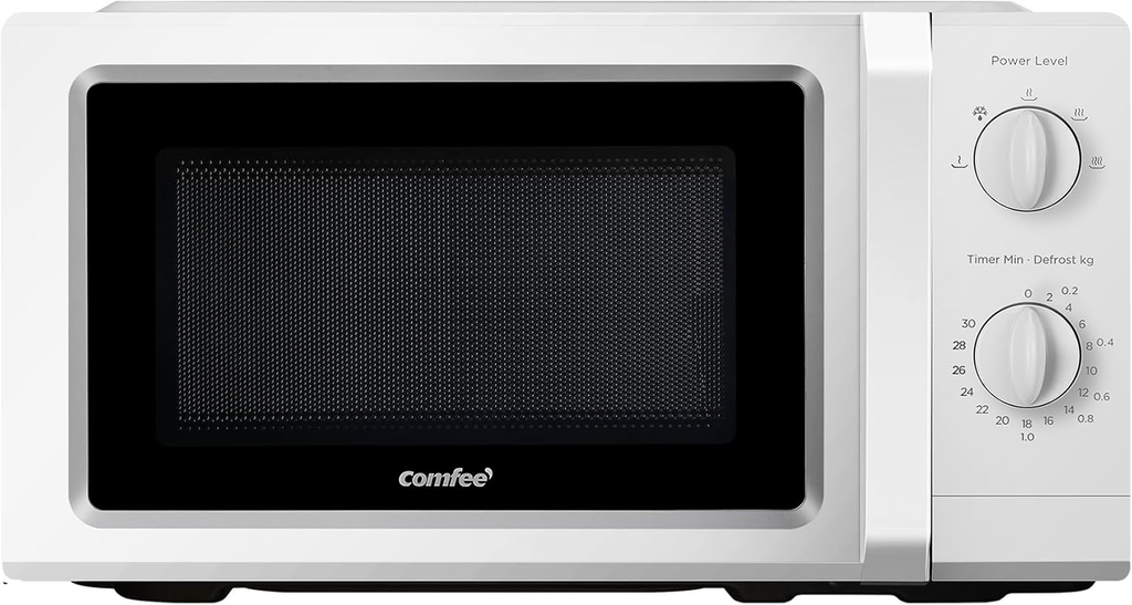COMFEE Micro-ondes Inverter CMO-MP012OC(WH), 700 W, 5 niveaux de puissance, fonction de dégivrage, minuteur 30 minutes, capacité 19 L, Blanc