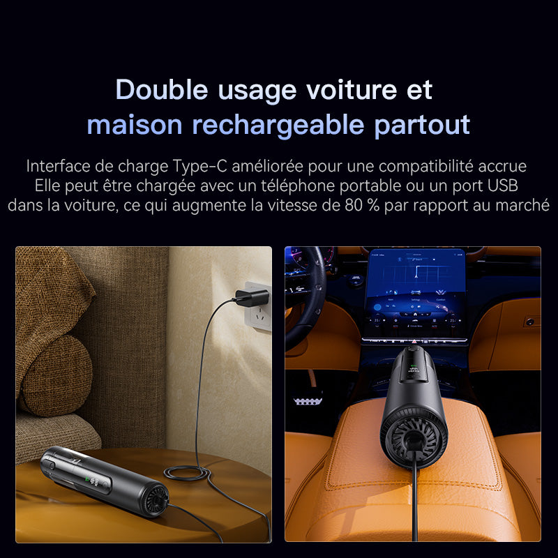 EasyWox Q808 Aspirateur de voiture avec aspiration puissante 16 500 Pa, moteur sans balais 120 W, soufflerie et aspiration bidirectionnelles