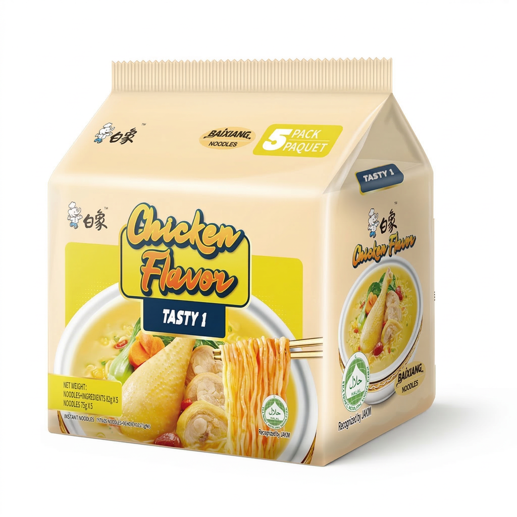 BAI XIANG Nouilles saveur soupe de poulet - 5 x 82 g
