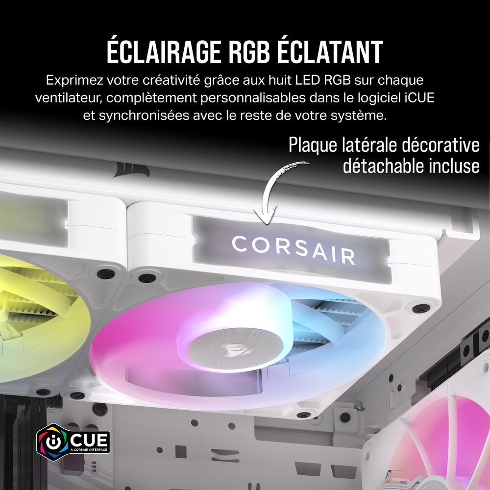 CORSAIR RX RGB Series, iCUE LINK RX120 RGB White, 120mm RGB Fan, Triple Fan Kit