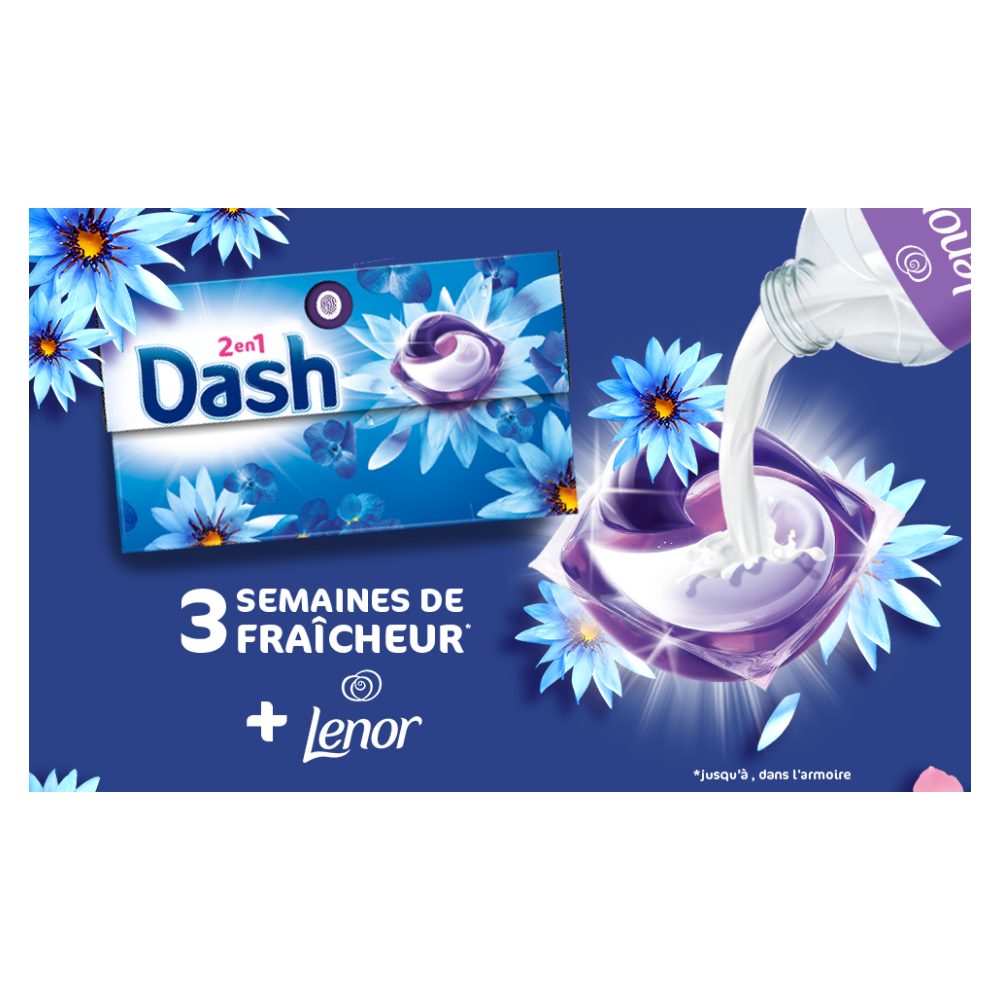 Dash Tablettes 2-en-1 Brise d’Air 26 Doses