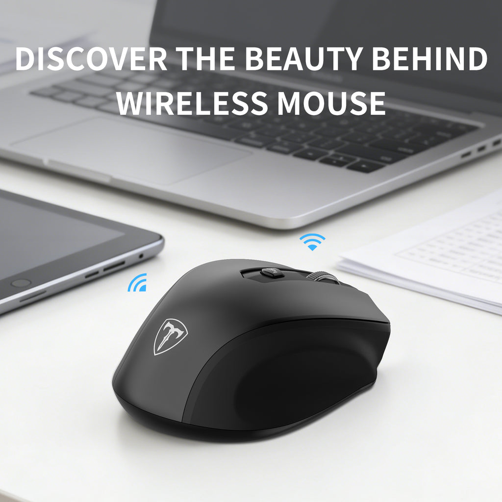 ET Souris optique sans fil 2,4 G avec récepteur USB - Noir
