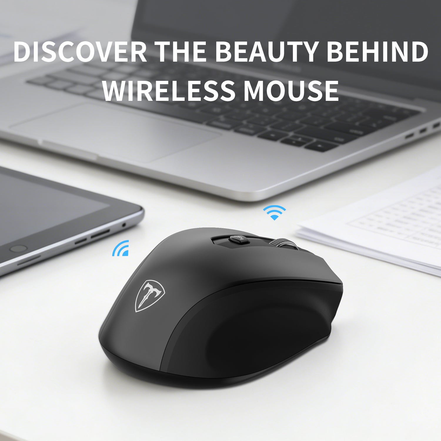 ET Souris optique sans fil 2,4 G avec récepteur USB - Noir