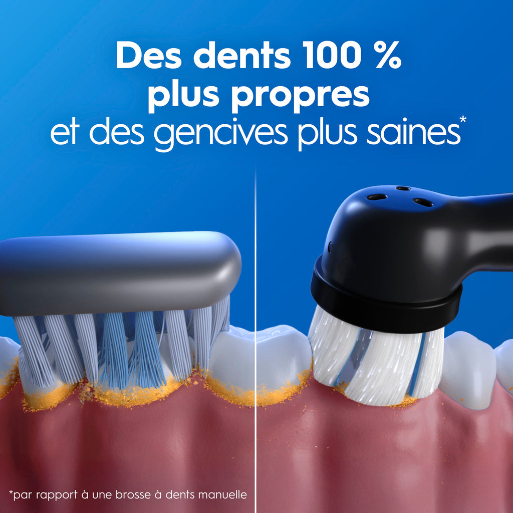 Oral-B iO3 Brosse à Dents Électrique Black - Protection des gencives avec Capteur de Pression Intelligent et Lumineux, 3 Modes dont "Douceur"