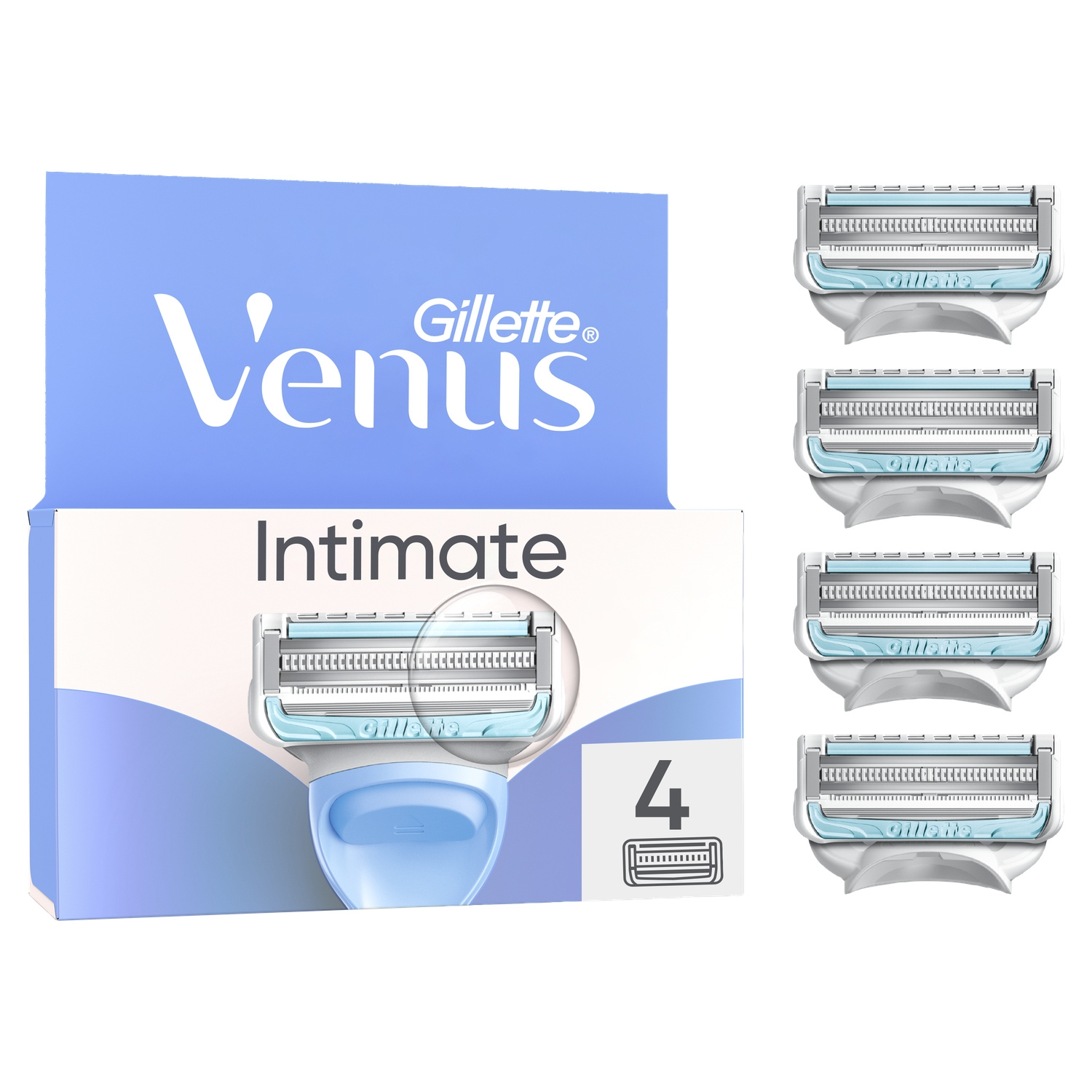 GILLETTE Venus Recharges de Lames de Rasoir Intime pour Zone Bikini - Lot de 4