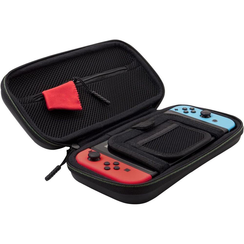 PDP Gaming 1-Up Coque de Protection Rigide pour Console Nintendo Switch, Switch Lite et OLED - Poches pour Accessoires - sous Licence Officielle - Design 3D Phosphorescent - Motif Phosphorescent