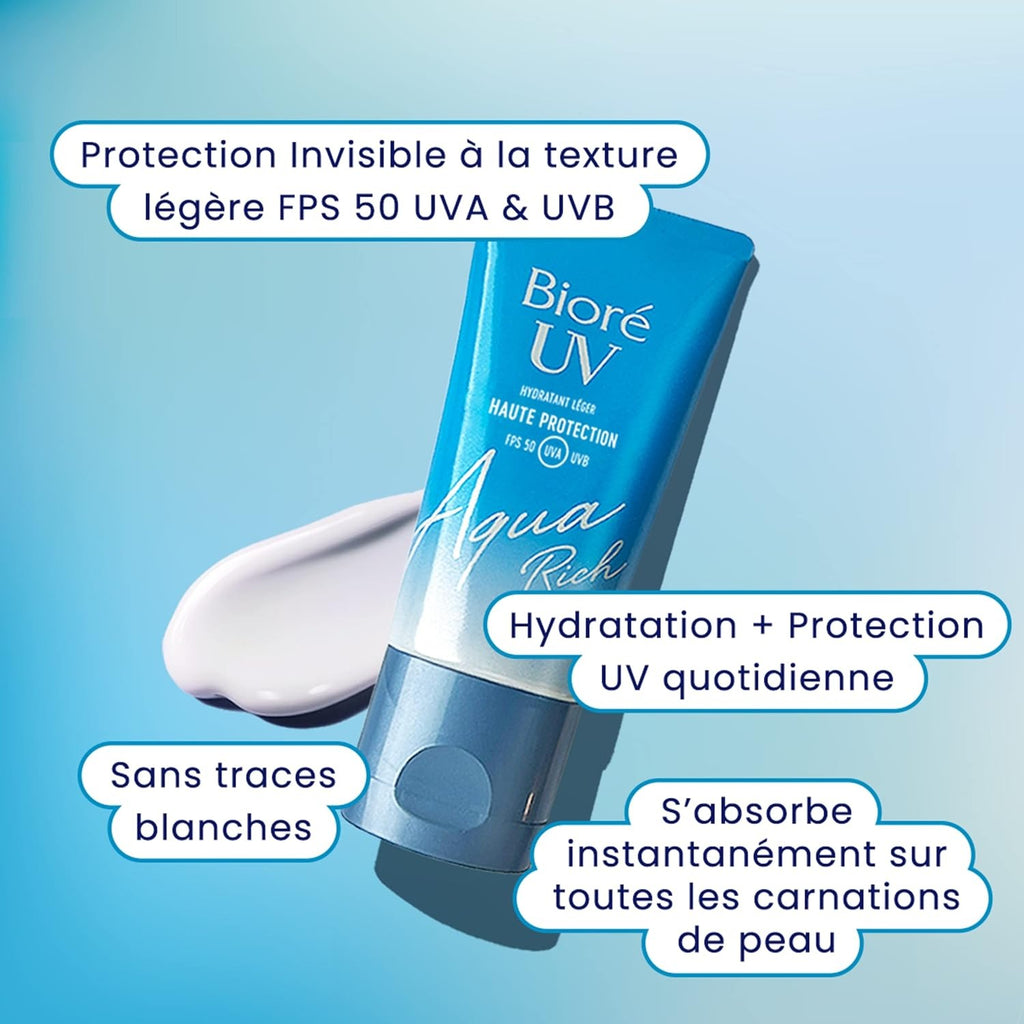BIORE Aqua Rich UV Light Crème Visage SPF50 - 50 ml