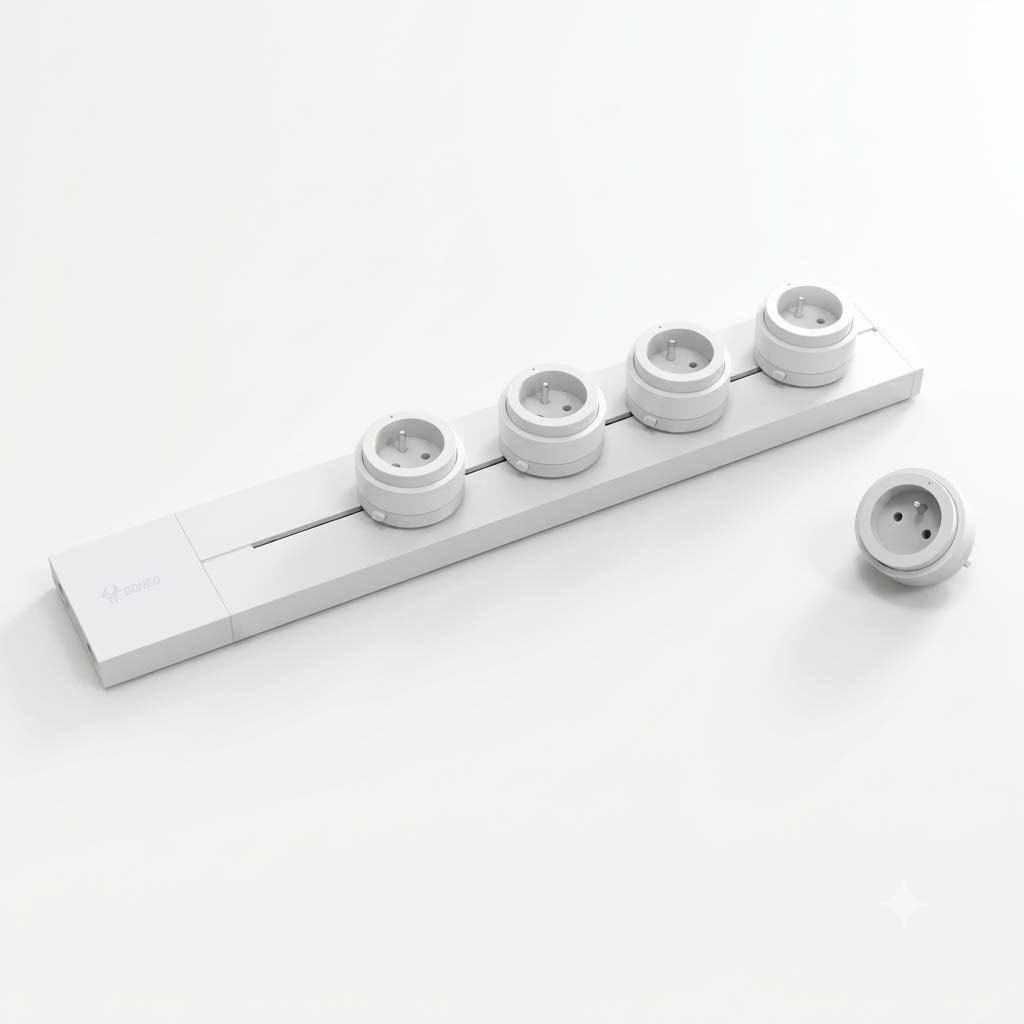 GONEO Rail de prises mural 750 mm blanc