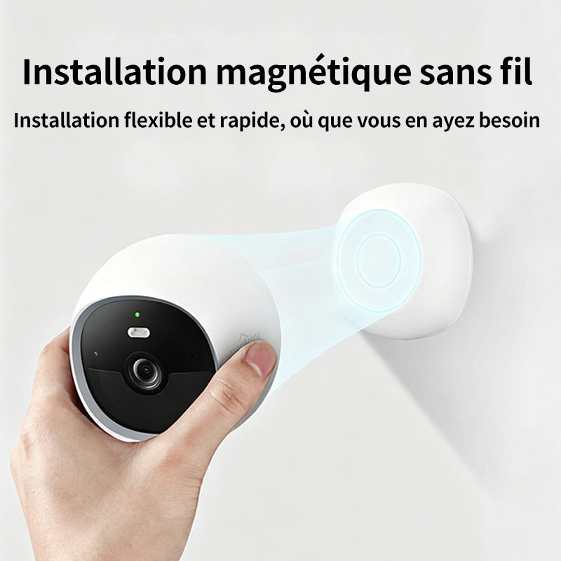UNIVIEW Youkey S320 Caméra de surveillance magnétique sans fil -2,5 K QHD avec Wi-Fi 6 double bande -150° FOV détection IA personnes et animaux stockage intégré -8 Go vision nocturne