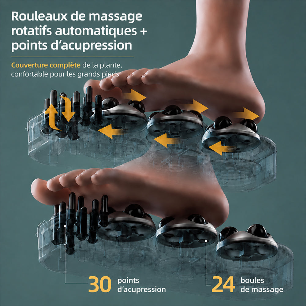 KASJ Z202 Bain de pieds massant électrique avec 6 rouleaux rotatifs & 2 points d'acupression à mouvement vertical – Stérilisation UV, Bassin profond pour bain de mollets, Chauffage réglable, Minuterie & roues faciles à déplacer pour la détente à la m
