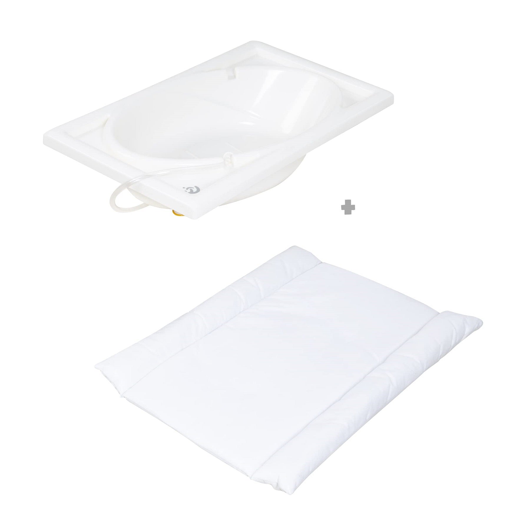 roba Table pliable bain et change 'Baby Pool' avec baignoire (Bois naturel / Tapis blanc)