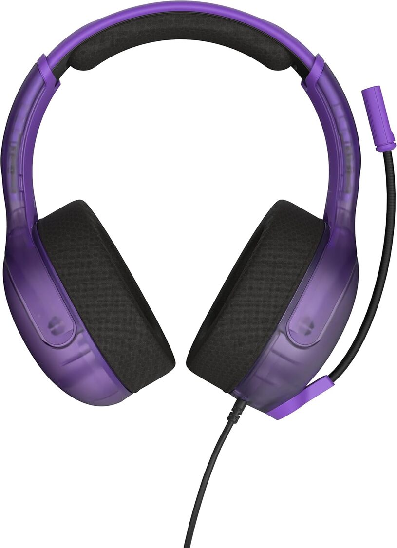 TURTLE BEACH Airlite Fit Casque Gaming Filaire (Prise 3.5mm) - Micro Muet par Basculement - Nintendo Switch, Switch Lite, Switch OLED, PC & Mobile - Violet Fantôme