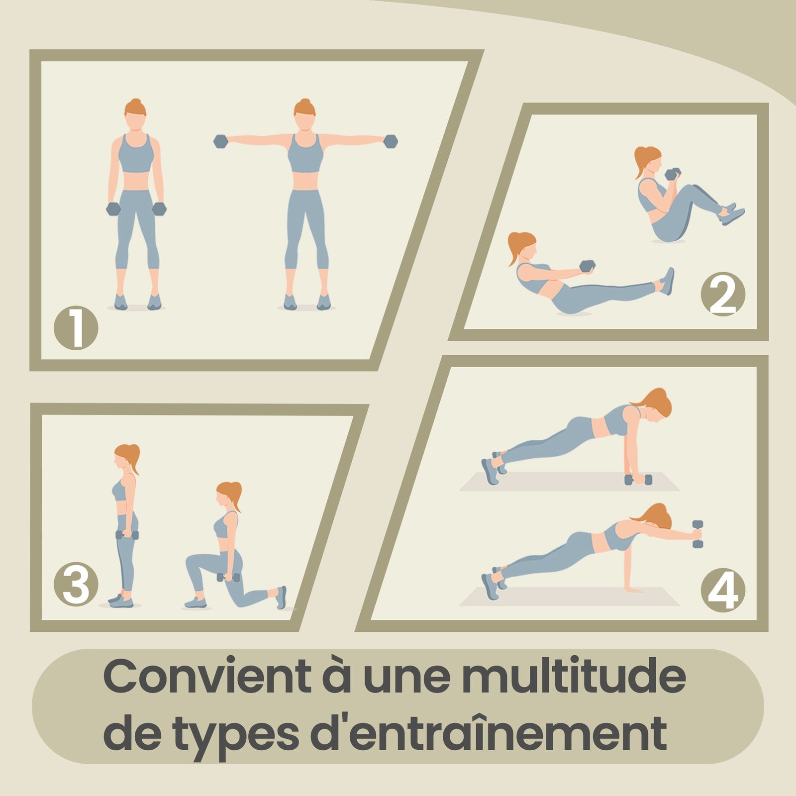 JOYFURNOSPaire d’haltères hexagonaux 2,5 kg, poids à main revêtus de néoprène pour entraînement à domicile, remise en forme et renforcement musculaire, bleu portuaire