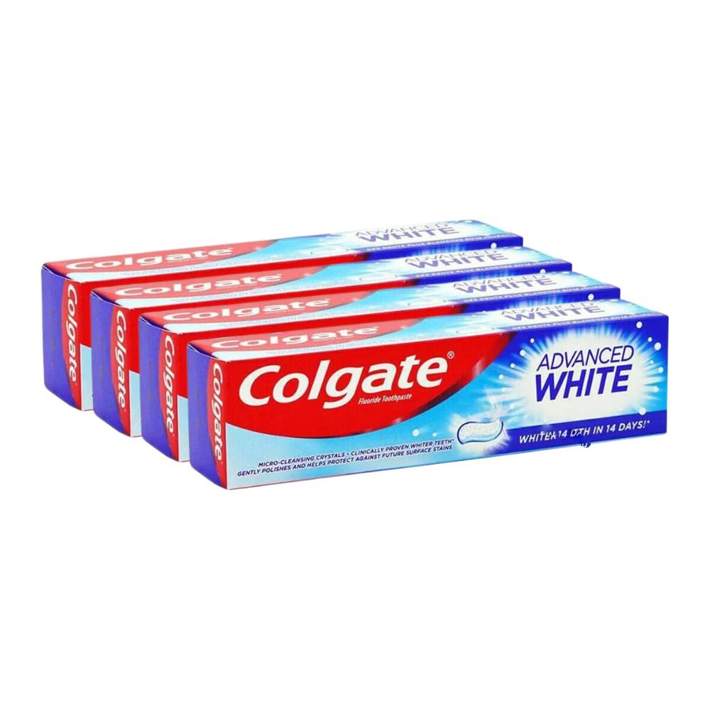 Colgate Advanced White Dentifrice blanchissant - 100 ml - Lot de 4 (4 x 100 ml = 4 tubes)