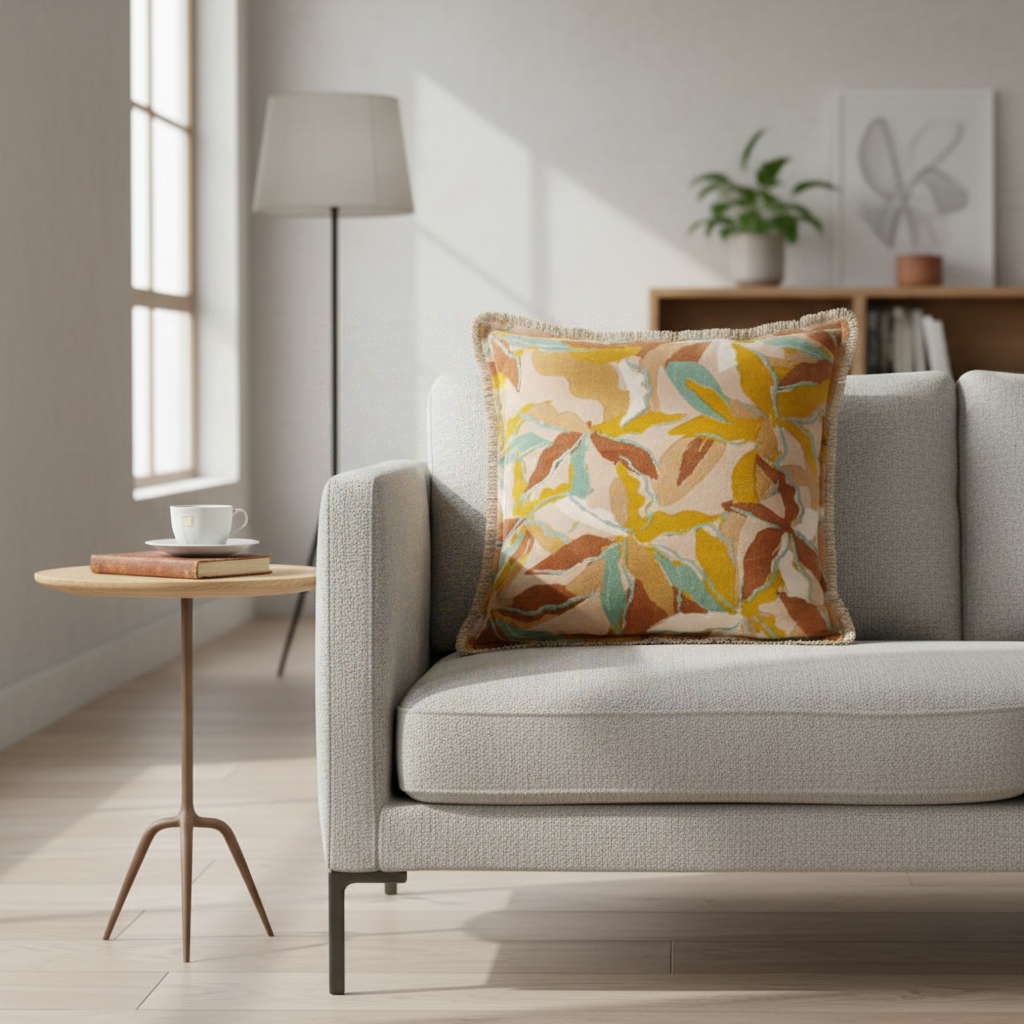 HOUSSE de COUSSIN IMPRIME ALINA DRAGEE