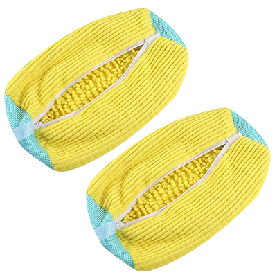 Vilscijon lot de 2 sacs jaunes de lavage pour chaussures et chaussettes spécialement pour machine à laver, pratique et anti-déformation
